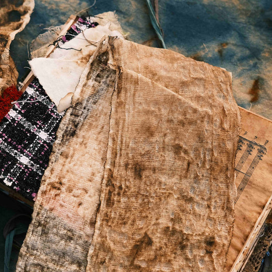 Hand-Torched & Coffee-Dyed Gauze — Junk Journal / Vintage Planner Distressed Decoration