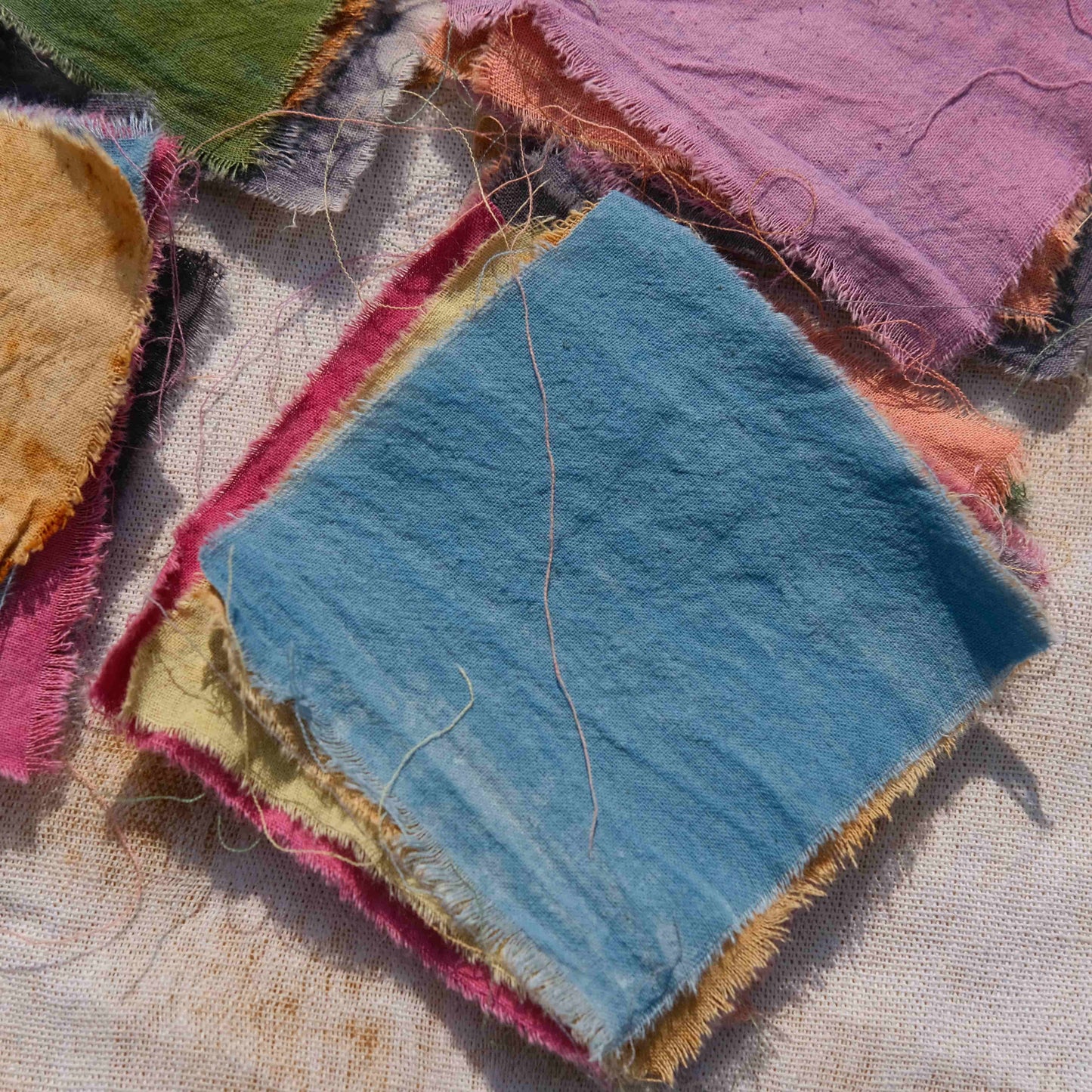 Plant-Dyed, Hand-Torn Fabric Scraps — Vintage-Style Botanical-Dyed Embellishments for DIY Crafts & Journaling