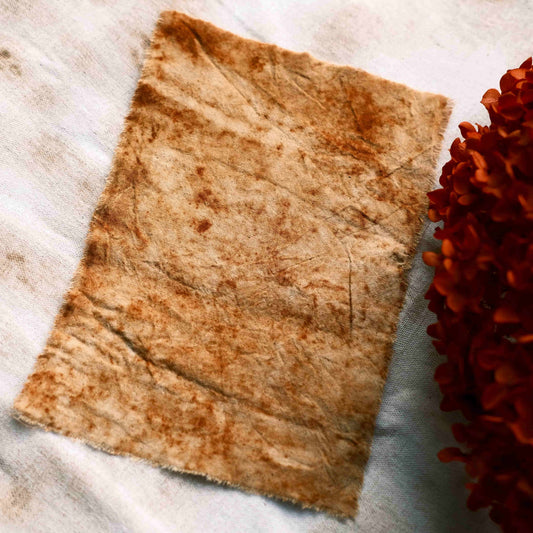 Purely Handcrafted, Rust-Dyed, Mottled & Distressed Decorative Fabric — Artistic Journaling & DIY Crafting