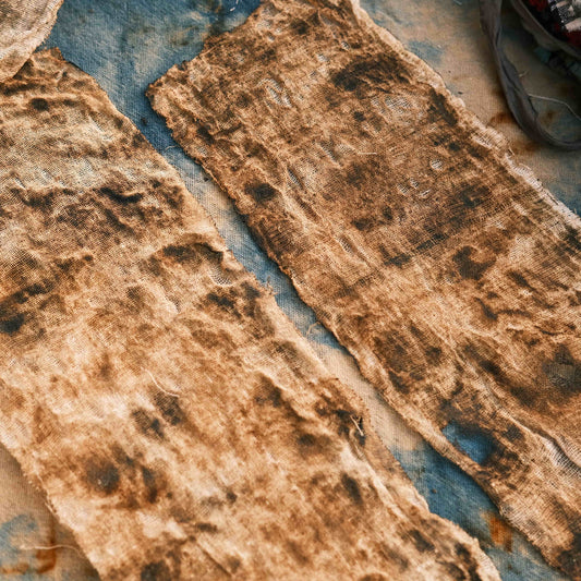 Hand-Torched & Coffee-Dyed Gauze — Junk Journal / Vintage Planner Distressed Decoration