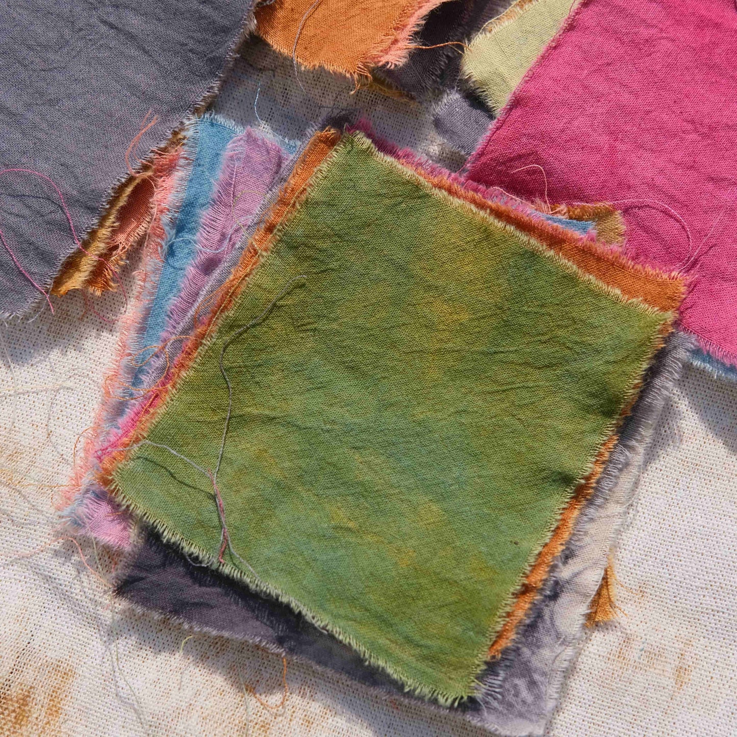 Plant-Dyed, Hand-Torn Fabric Scraps — Vintage-Style Botanical-Dyed Embellishments for DIY Crafts & Journaling