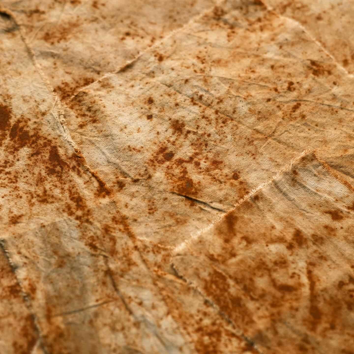 Purely Handcrafted, Rust-Dyed, Mottled & Distressed Decorative Fabric — Artistic Journaling & DIY Crafting