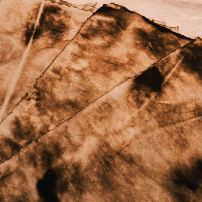 Vintage-style distressed and tattered fabric, suitable for art journaling, DIY collage, and wasteland-themed photo backdrops.