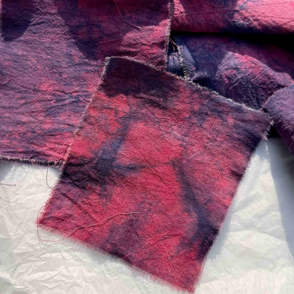 Handmade plant-dyed indigo-dyed vintage powder blue distressed fabric - magical decoration for journals.
