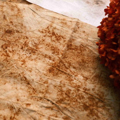 Purely Handcrafted, Rust-Dyed, Mottled & Distressed Decorative Fabric — Artistic Journaling & DIY Crafting
