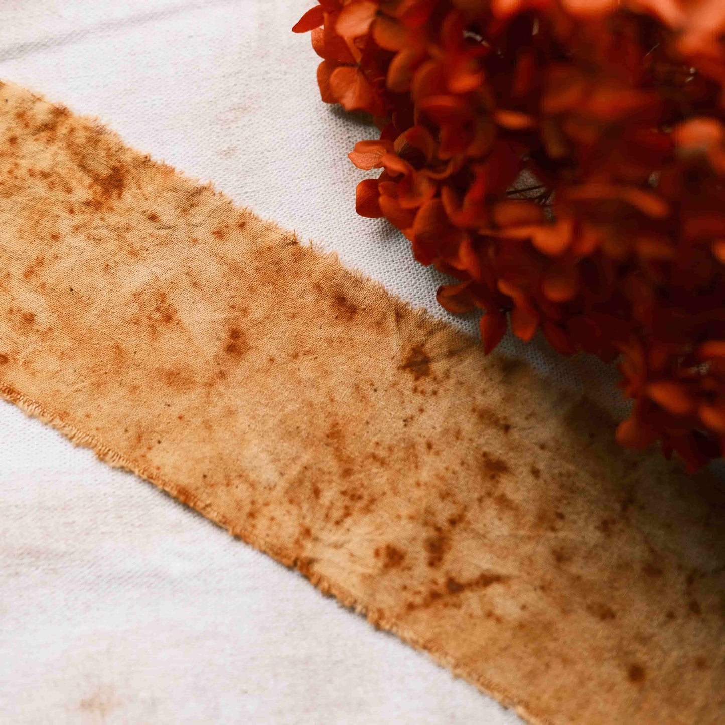 Purely Handcrafted, Rust-Dyed, Mottled & Distressed Decorative Fabric — Artistic Journaling & DIY Crafting