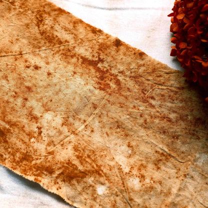 Purely Handcrafted, Rust-Dyed, Mottled & Distressed Decorative Fabric — Artistic Journaling & DIY Crafting